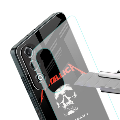 metallica black back phone cover | glass case for oneplus nord ce 4