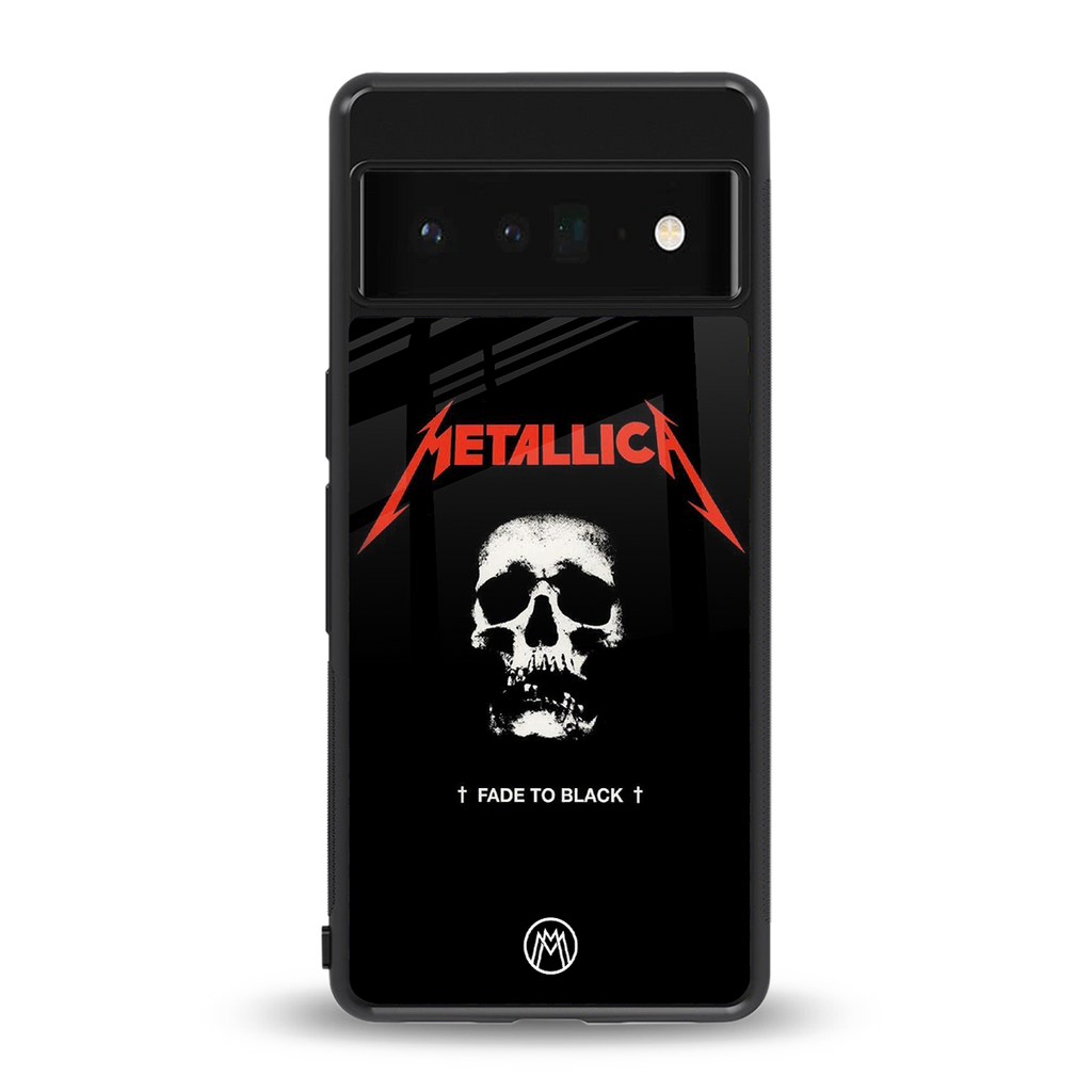 metallica black back phone cover | glass case for google pixel 6 pro