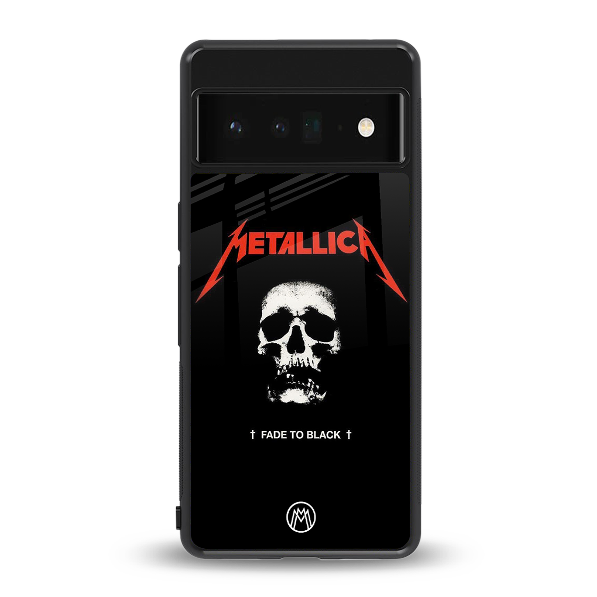 metallica black back phone cover | glass case for google pixel 6 pro