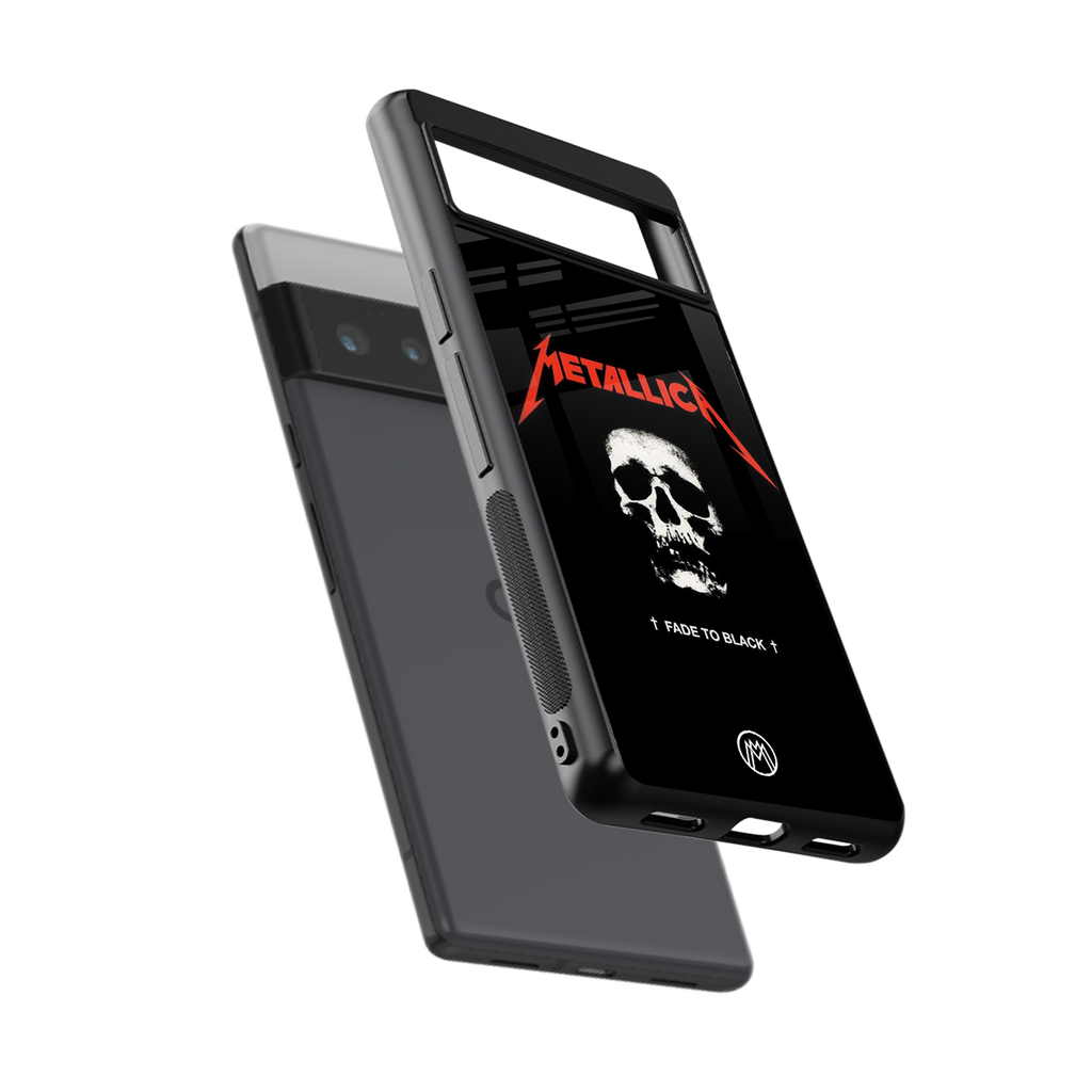 metallica black back phone cover | glass case for google pixel 6 pro