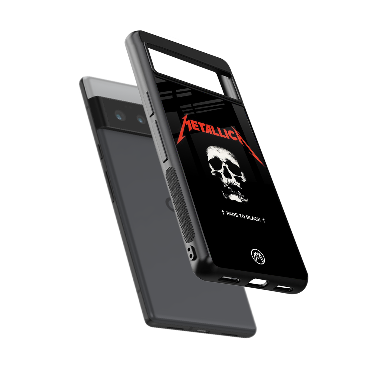 metallica black back phone cover | glass case for google pixel 6 pro