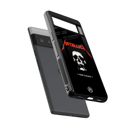 metallica black back phone cover | glass case for google pixel 6 pro