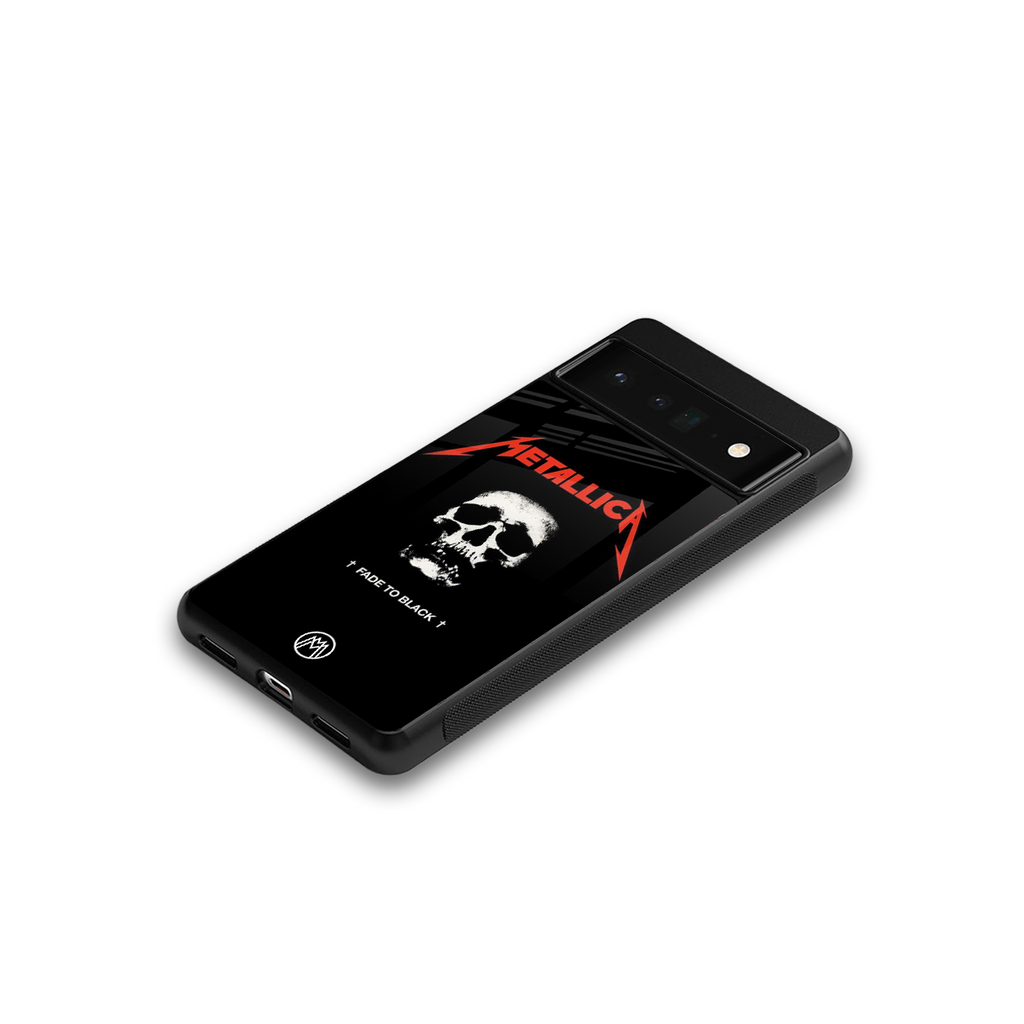 metallica black back phone cover | glass case for google pixel 6 pro