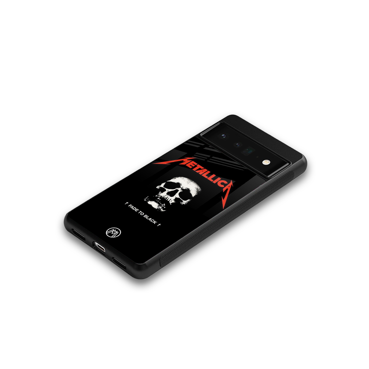 metallica black back phone cover | glass case for google pixel 6 pro