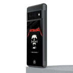 metallica black back phone cover | glass case for google pixel 6 pro