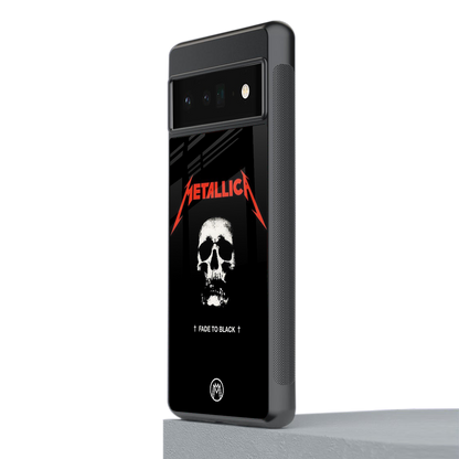 metallica black back phone cover | glass case for google pixel 6 pro