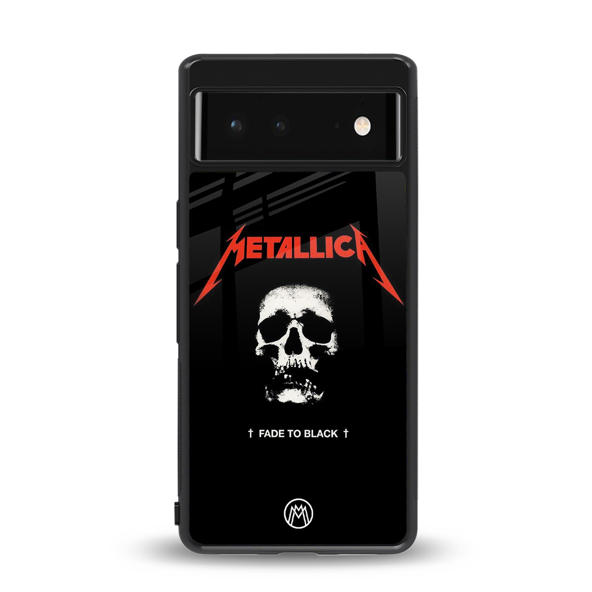 metallica black back phone cover | glass case for google pixel 6