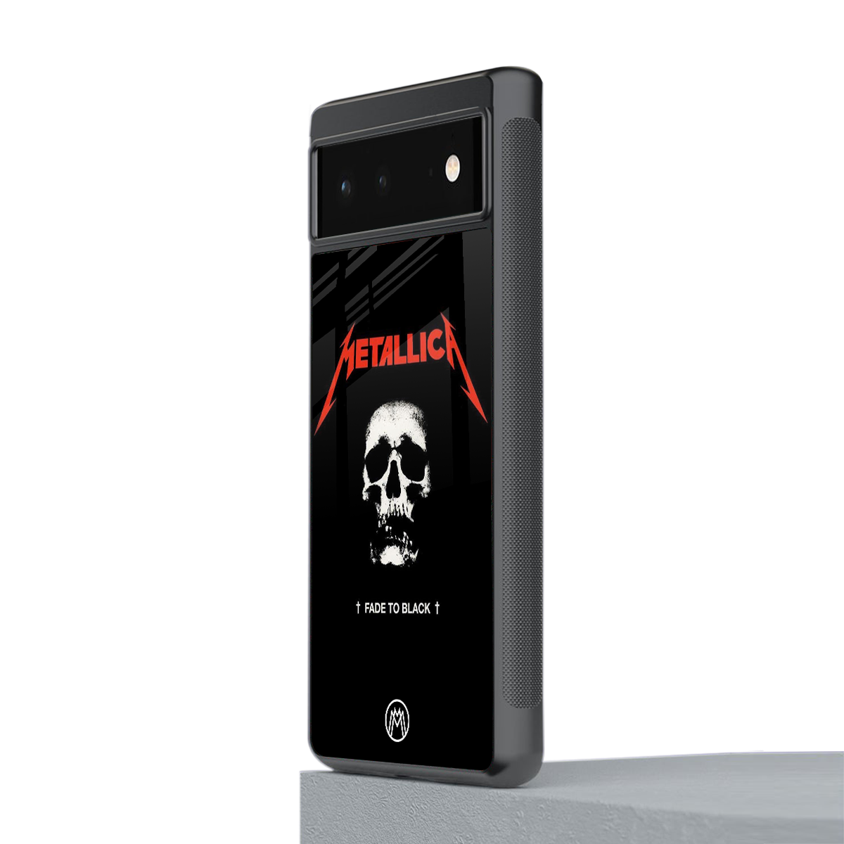 metallica black back phone cover | glass case for google pixel 6