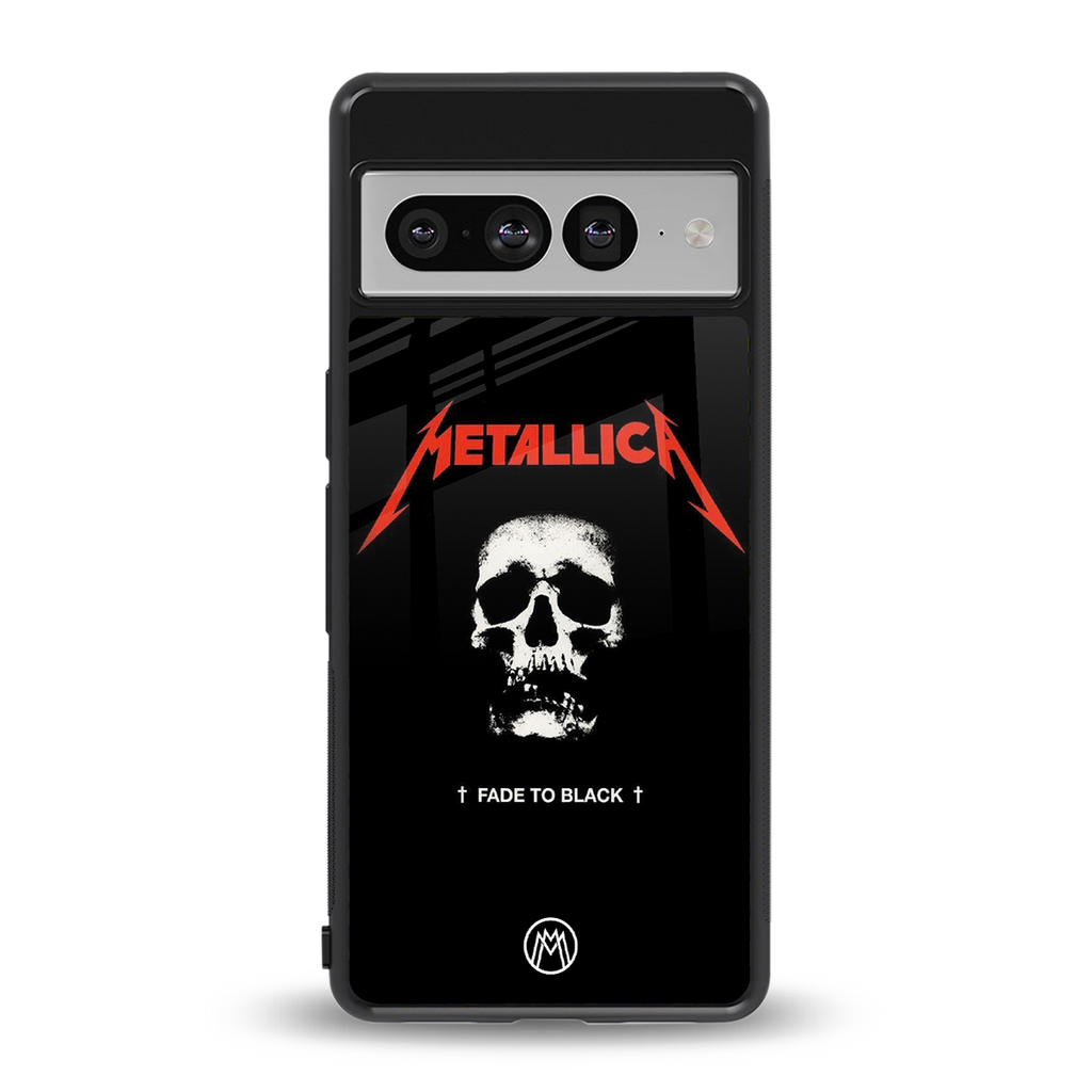 metallica black back phone cover | glass case for google pixel 7 pro