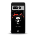 metallica black back phone cover | glass case for google pixel 7 pro