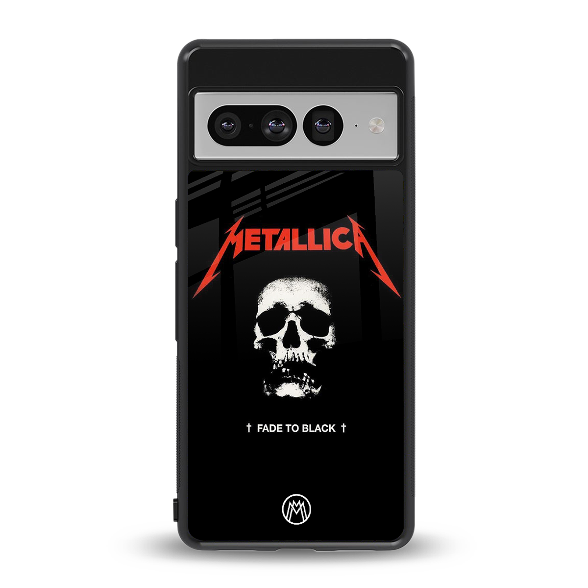metallica black back phone cover | glass case for google pixel 7 pro