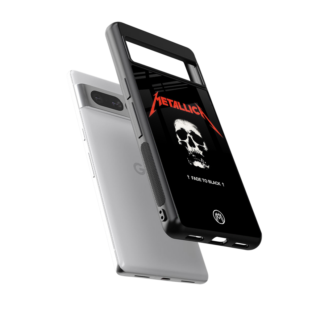 metallica black back phone cover | glass case for google pixel 7 pro