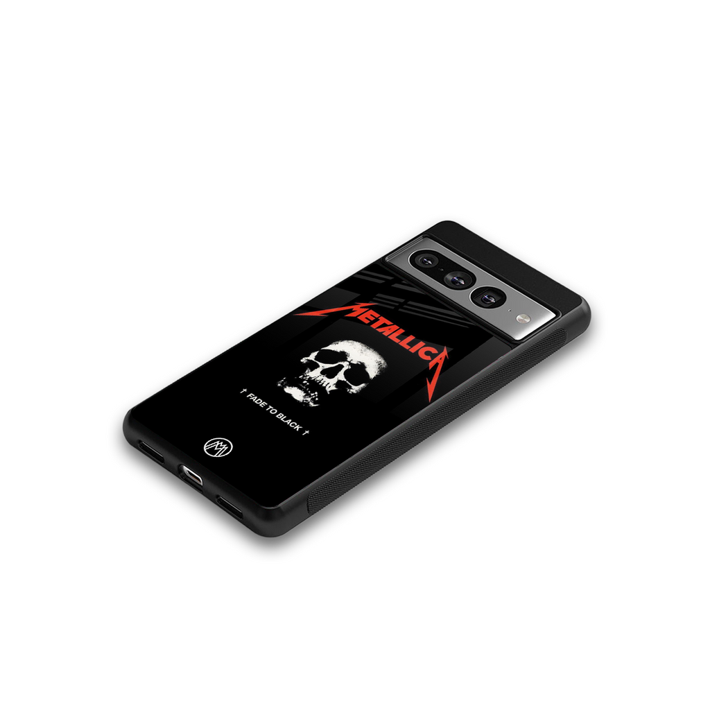 metallica black back phone cover | glass case for google pixel 7 pro