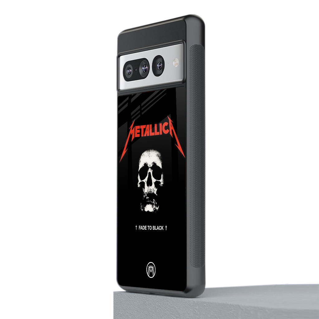 metallica black back phone cover | glass case for google pixel 7 pro