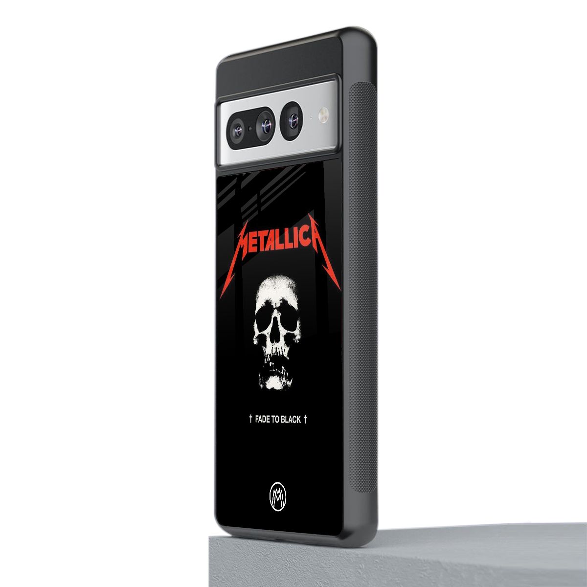 metallica black back phone cover | glass case for google pixel 7 pro