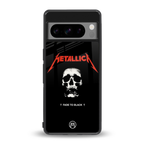 metallica black back phone cover | glass case for google pixel 8 pro
