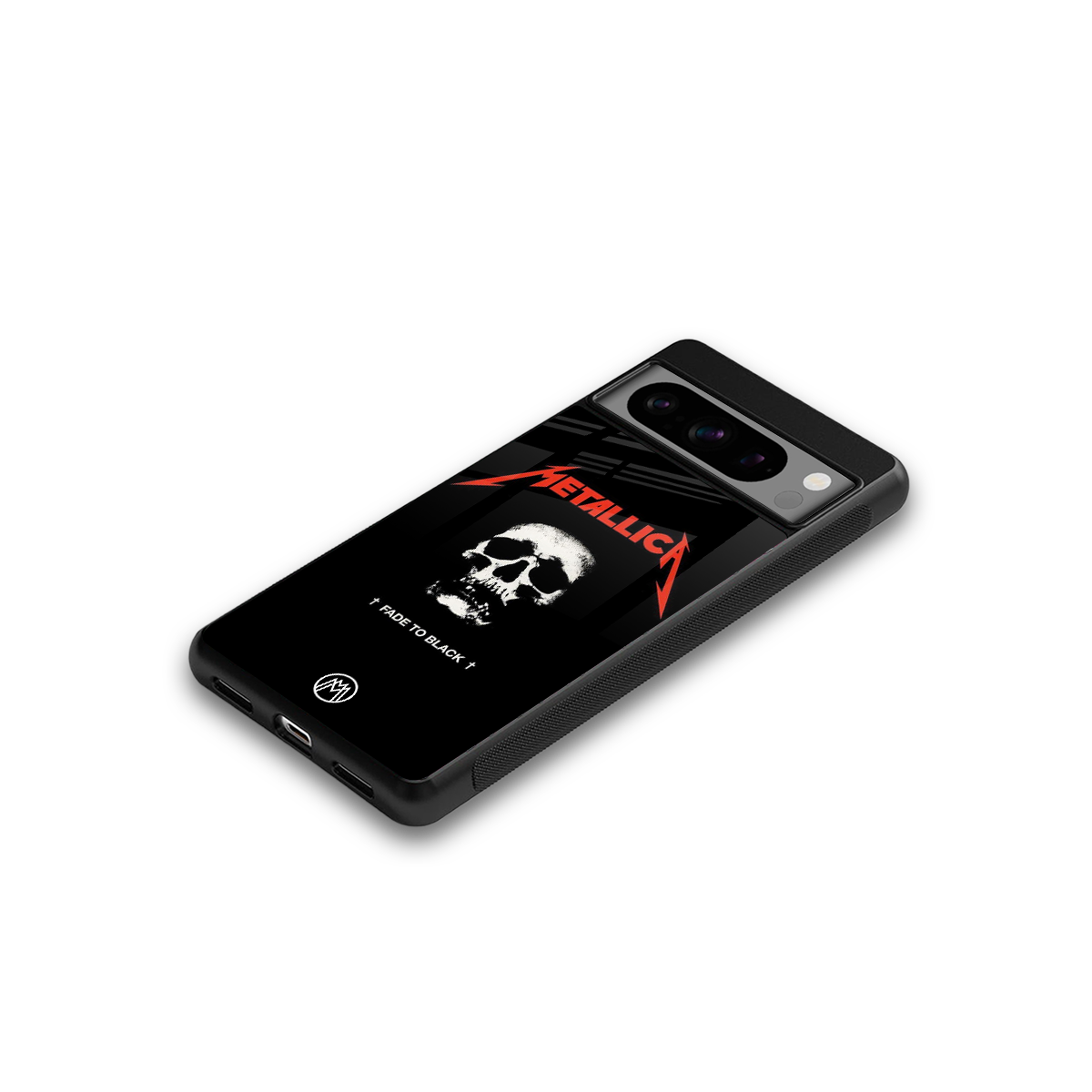 metallica black back phone cover | glass case for google pixel 8 pro
