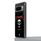metallica black back phone cover | glass case for google pixel 8 pro
