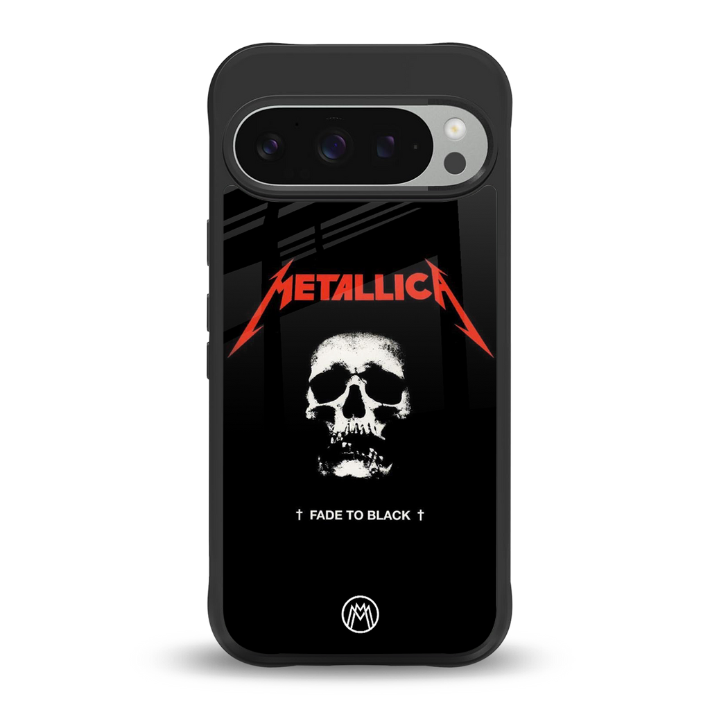 metallica black back phone cover | glass case for google pixel 9 pro