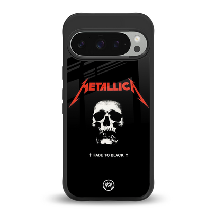 metallica black back phone cover | glass case for google pixel 9 pro xl