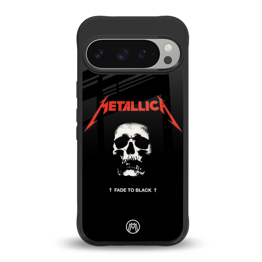 metallica black back phone cover | glass case for google pixel 9 pro xl