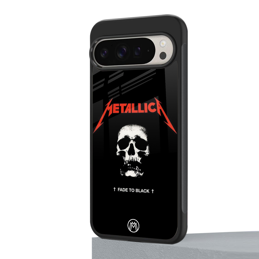 metallica black back phone cover | glass case for google pixel 9 pro