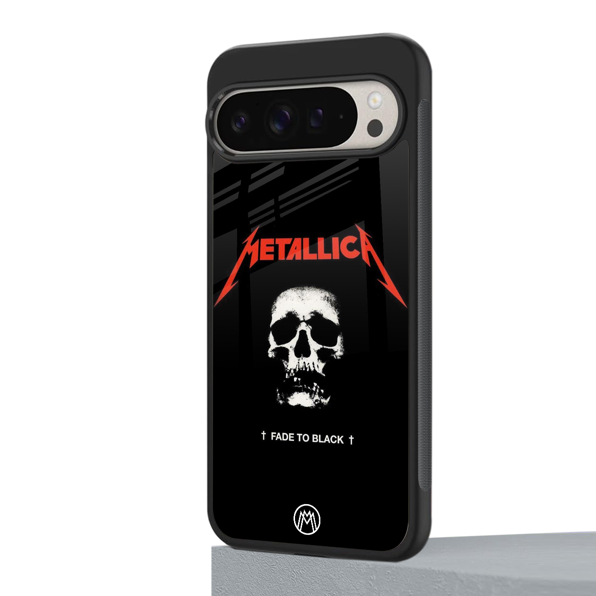 metallica black back phone cover | glass case for google pixel 9 pro xl