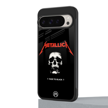 metallica black back phone cover | glass case for google pixel 9 pro xl