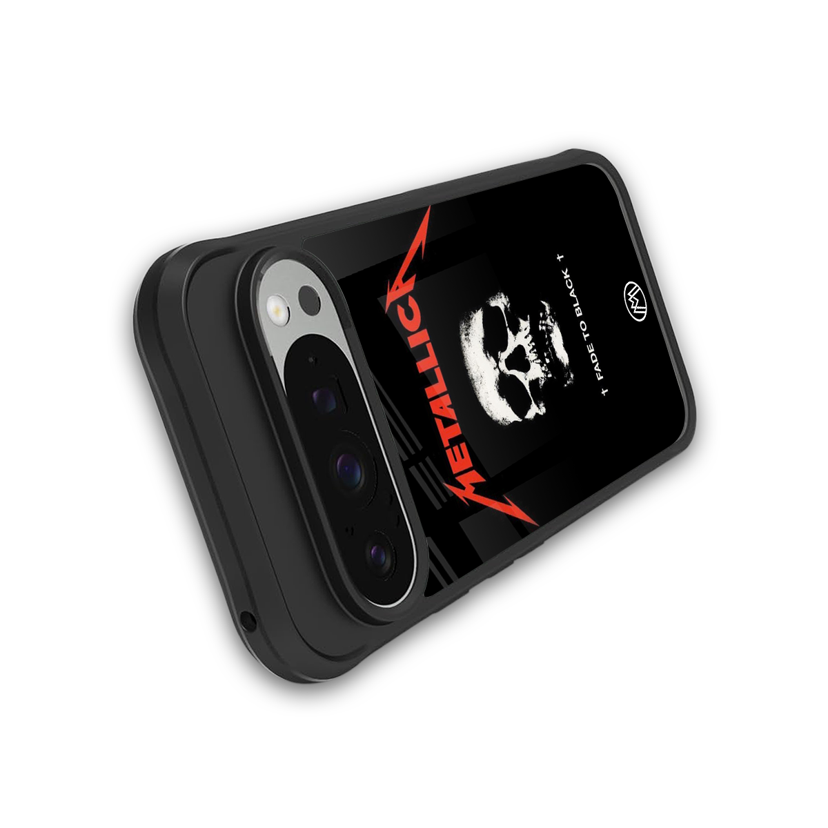 metallica black back phone cover | glass case for google pixel 9 pro