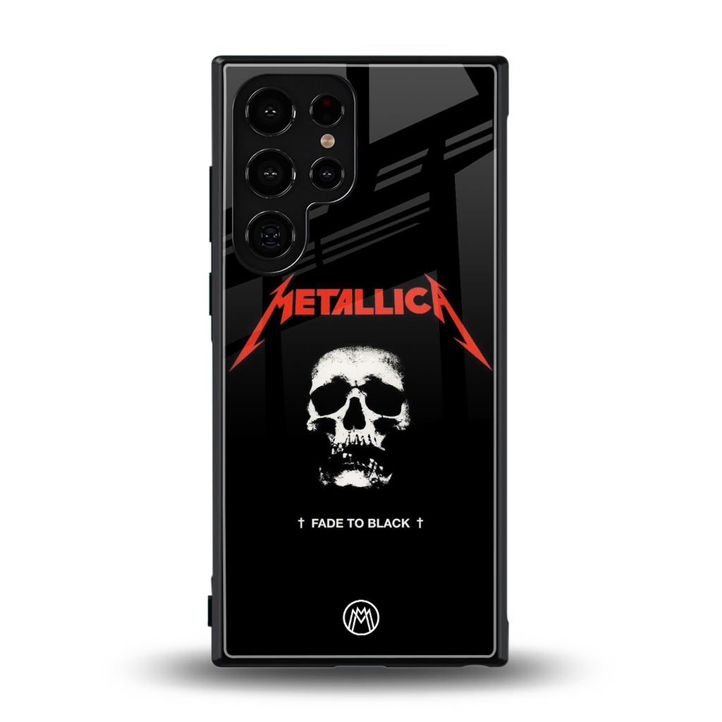 metallica black back phone cover | glass case for samsung galaxy s23 ultra