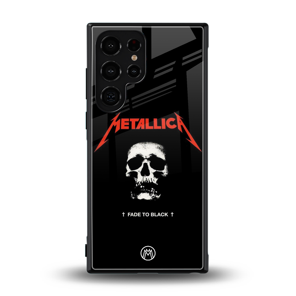 metallica black back phone cover | glass case for samsung galaxy s23 ultra