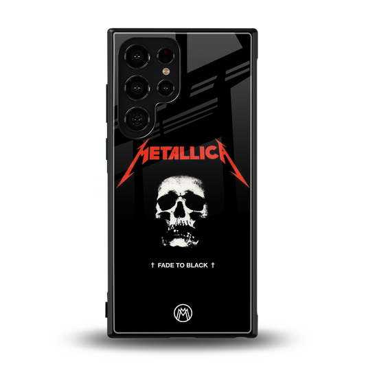 metallica black back phone cover | glass case for samsung galaxy s23 ultra