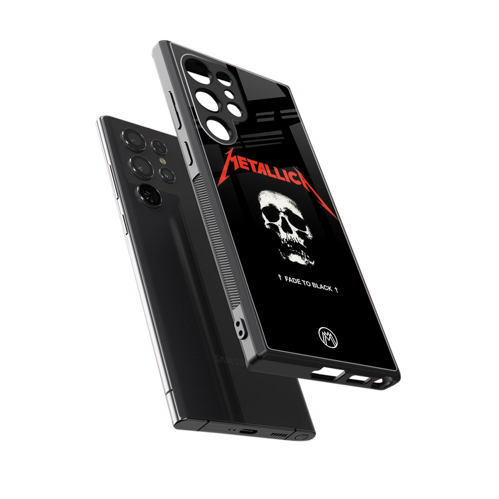 metallica black back phone cover | glass case for samsung galaxy s23 ultra
