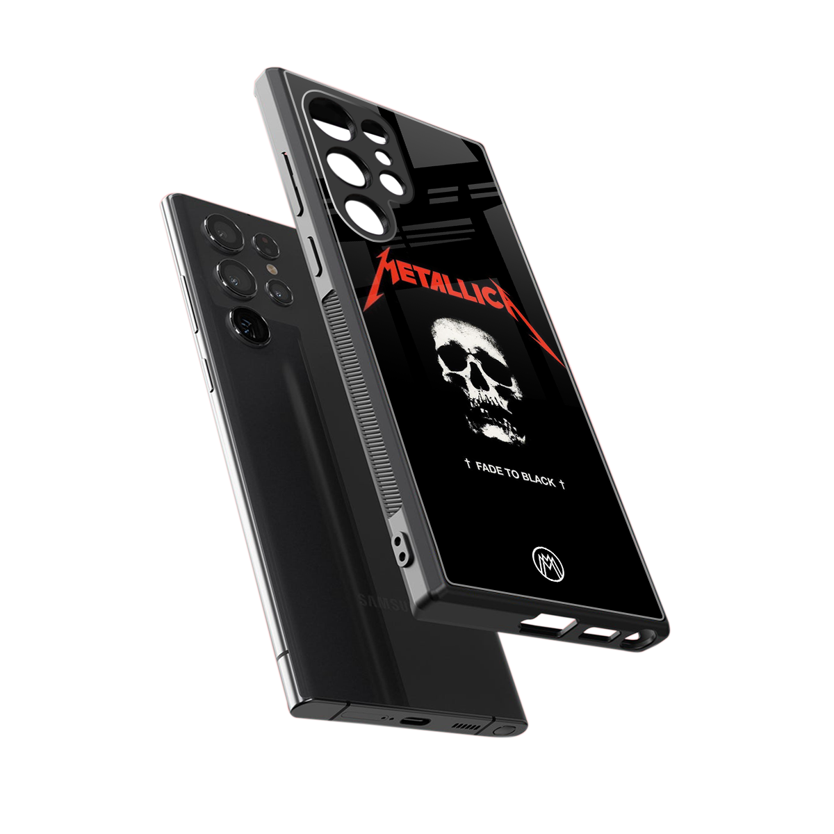 metallica black back phone cover | glass case for samsung galaxy s23 ultra