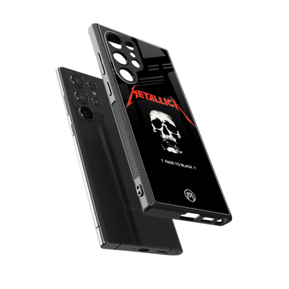 metallica black back phone cover | glass case for samsung galaxy s23 ultra