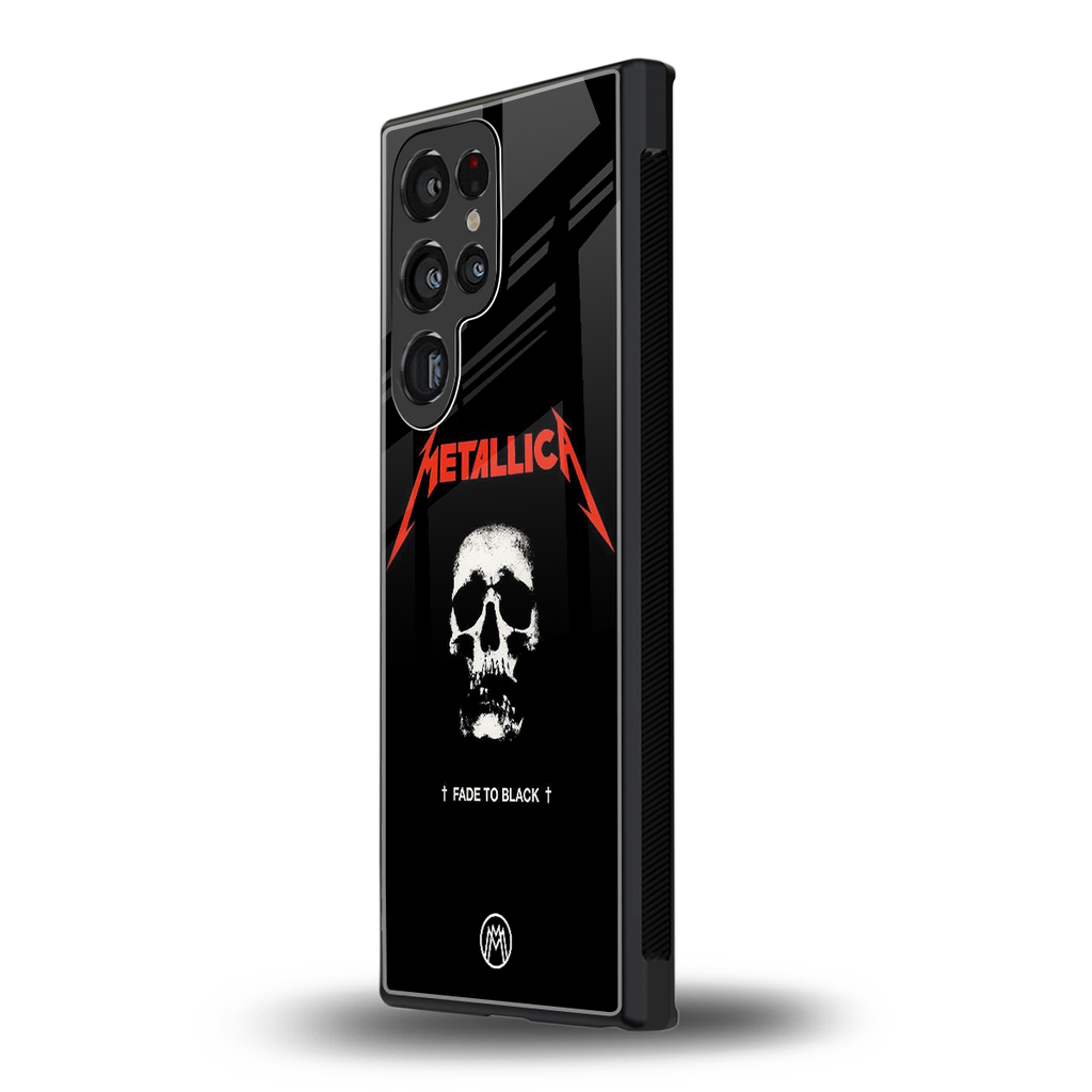 metallica black back phone cover | glass case for samsung galaxy s23 ultra