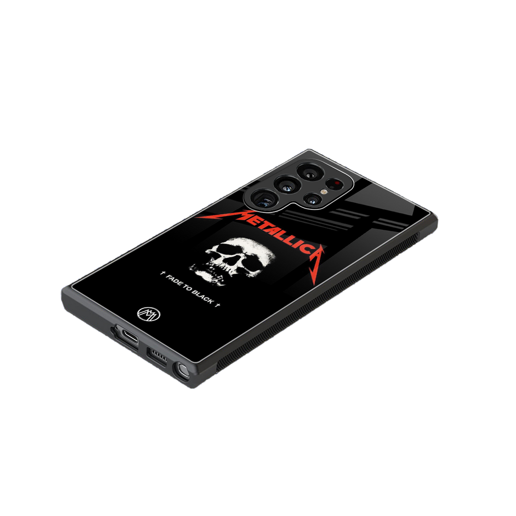 metallica black back phone cover | glass case for samsung galaxy s23 ultra
