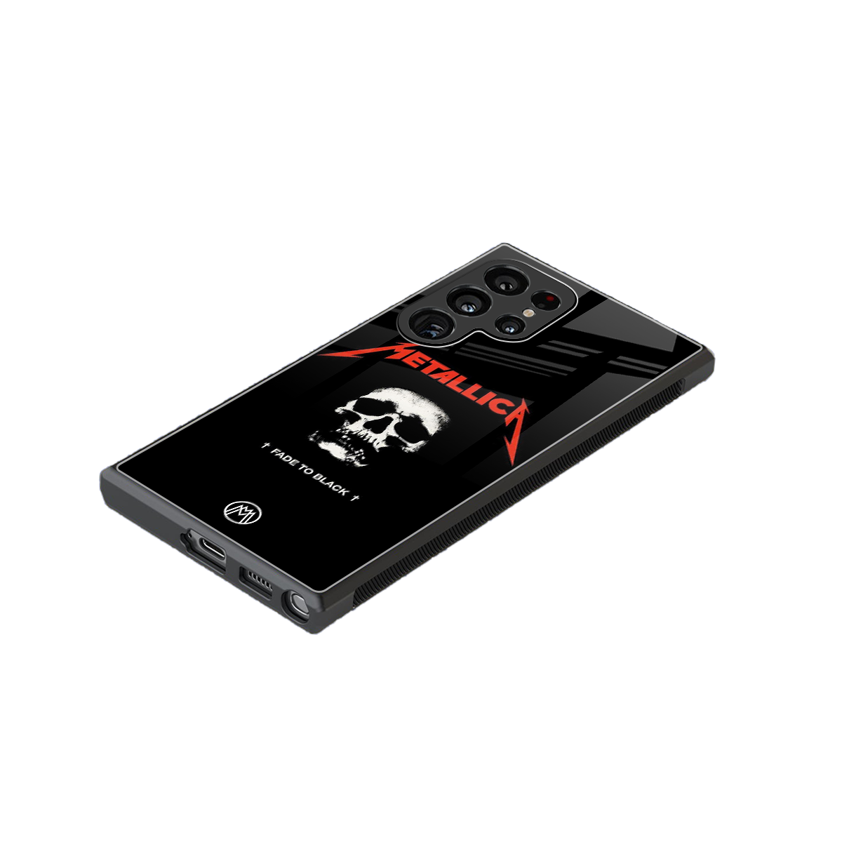 metallica black back phone cover | glass case for samsung galaxy s23 ultra