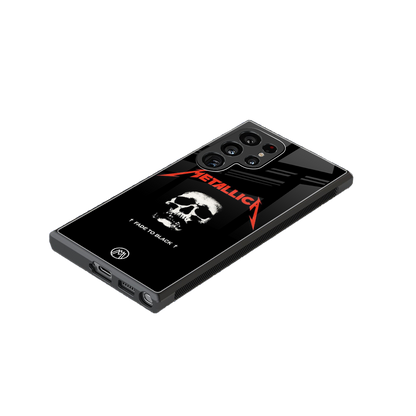 metallica black back phone cover | glass case for samsung galaxy s23 ultra