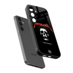 metallica black back phone cover | glass case for samsung galaxy s24 fe
