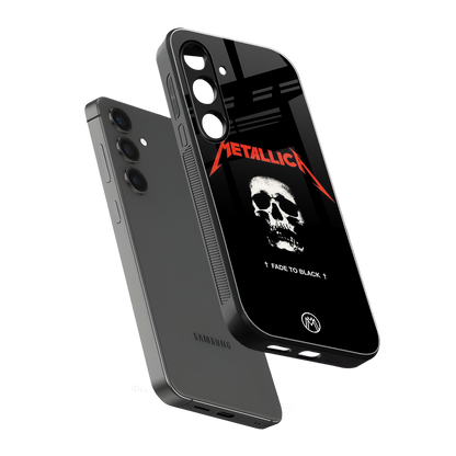 metallica black back phone cover | glass case for samsung galaxy s24 fe