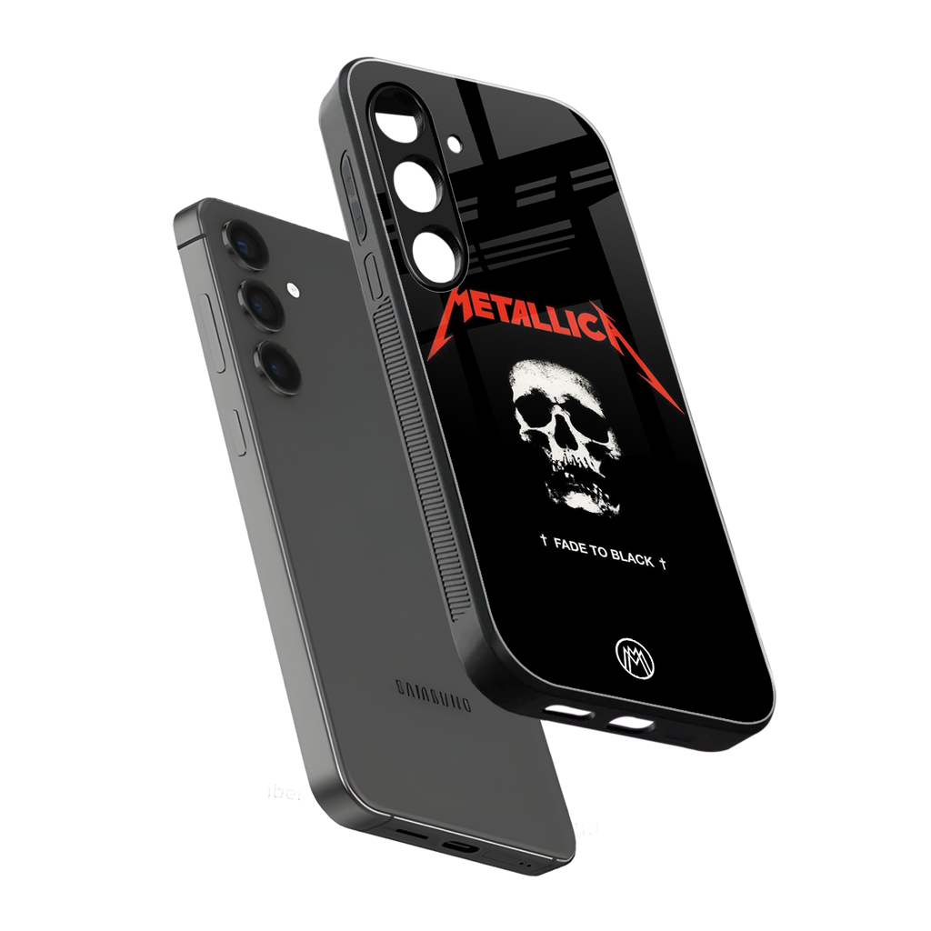 metallica black back phone cover | glass case for samsung galaxy s25
