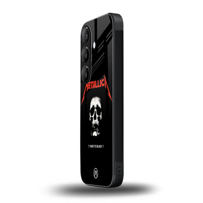 metallica black back phone cover | glass case for samsung galaxy s24 fe