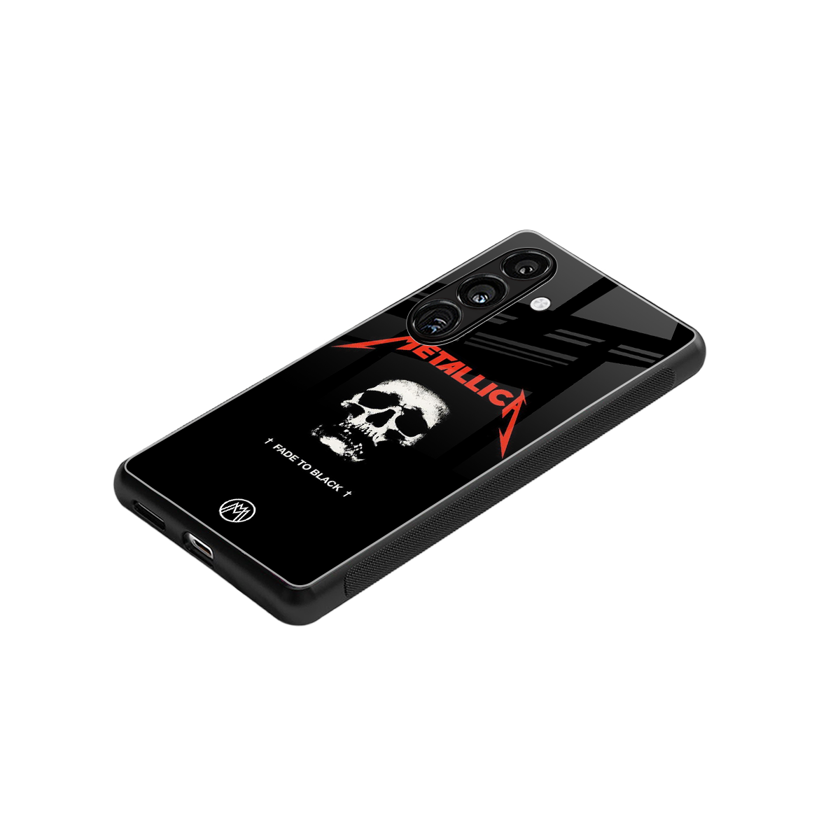 metallica black back phone cover | glass case for samsung galaxy s24 plus