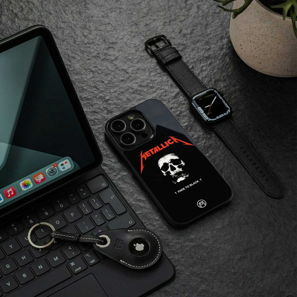 metallica black back phone cover | glass case for samsung galaxy s24 plus