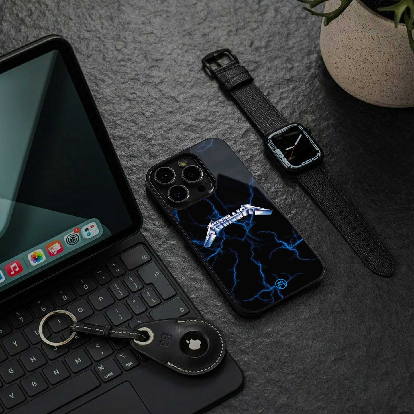 metallica back phone cover | glass case for iphone 14 pro max