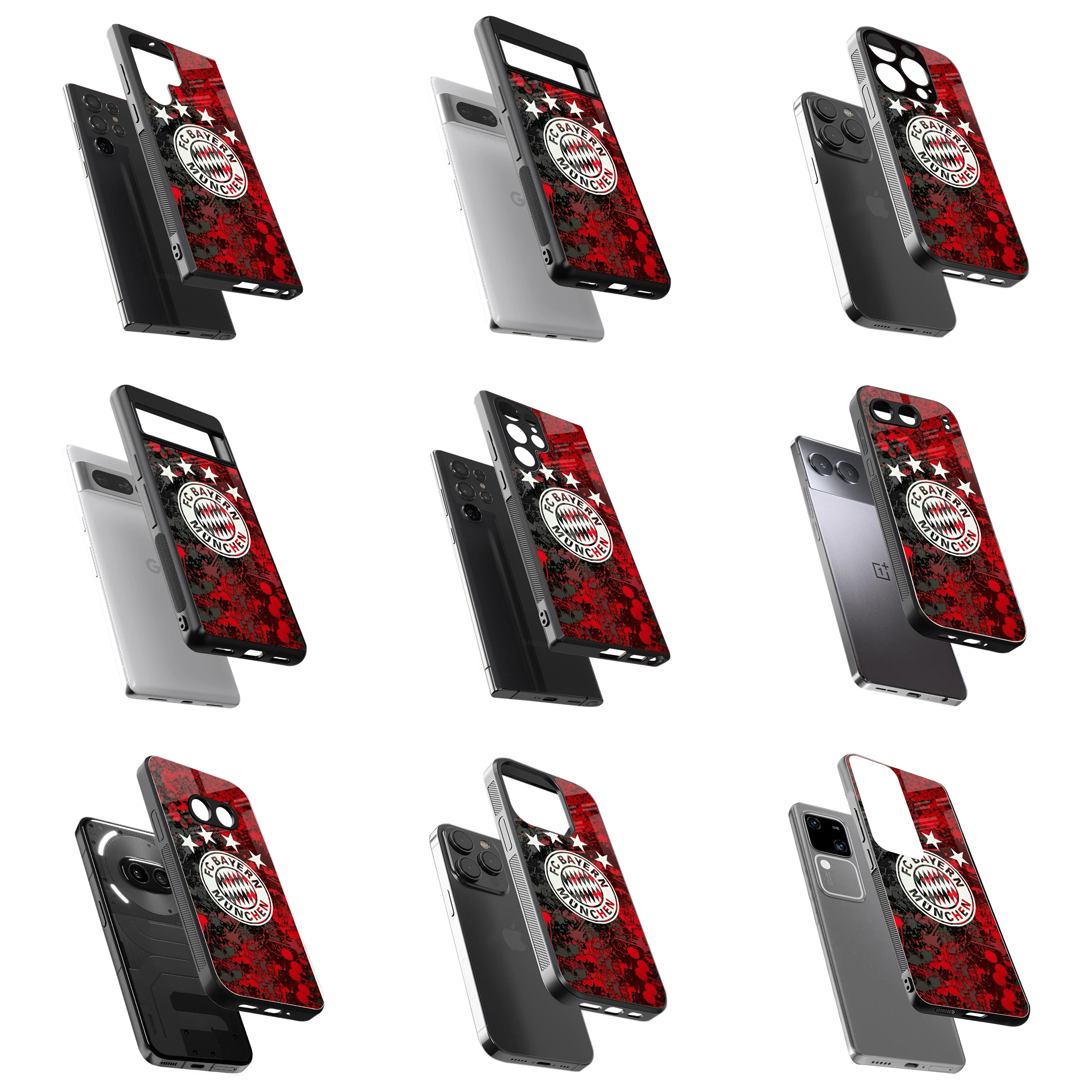 Durable Glass Back Mobile Case for iPhone, Samsung, OnePlus, Google Pixel, Redmi, Vivo, Oppo