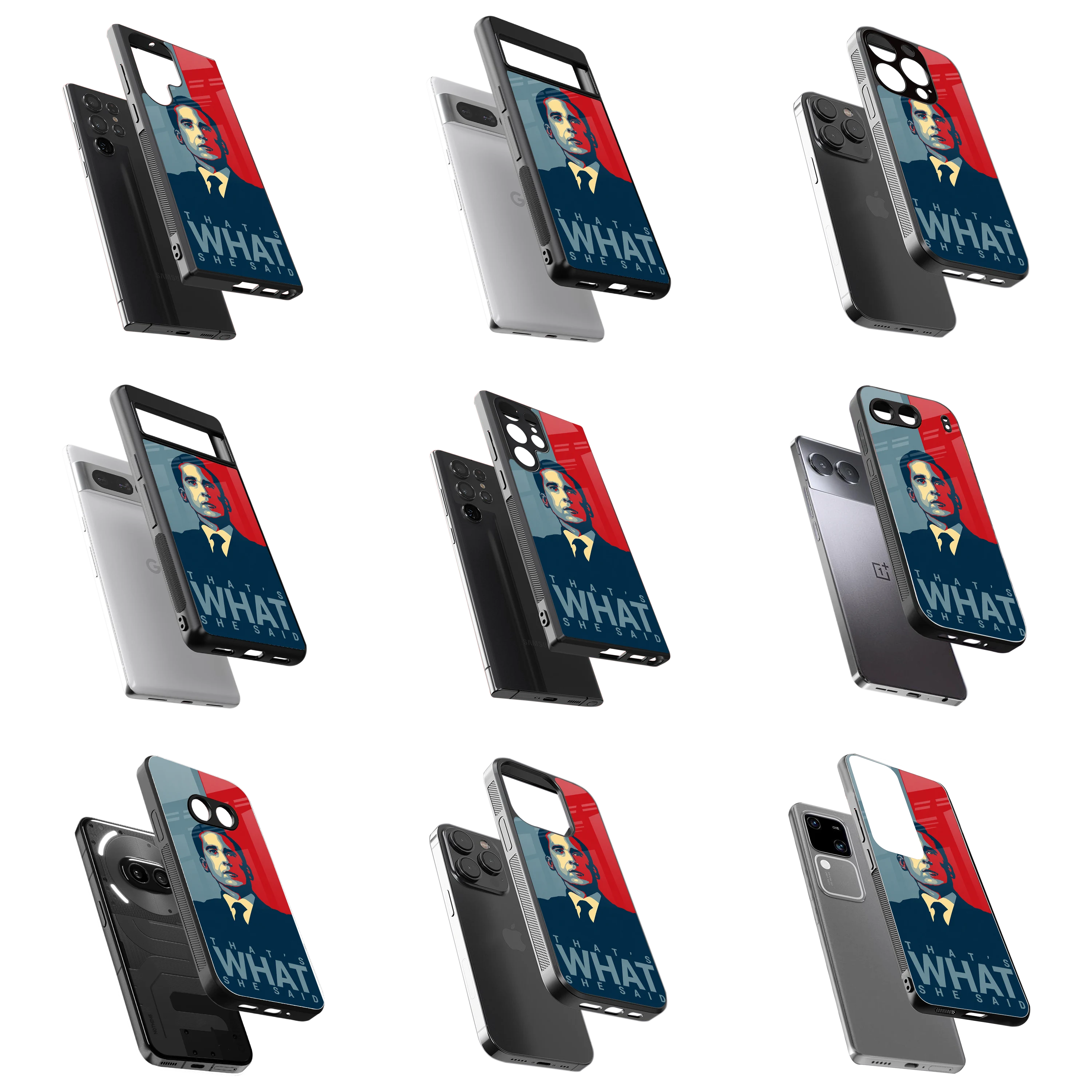 Durable Glass Back Mobile Case for iPhone, Samsung, OnePlus, Google Pixel, Redmi, Vivo, Oppo