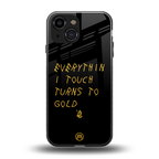midas touch back phone cover | glass case for iphone 13 mini