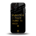 midas touch back phone cover | glass case for iphone 14 plus